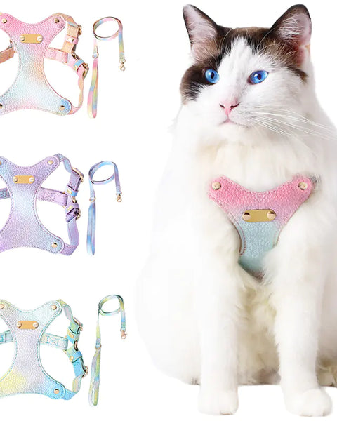 Paww Vibe™ Adjustable Waterproof Leather Pet Harness – Secure, Stylish & Weather-Proof Comfort for Small Dogs & Cats